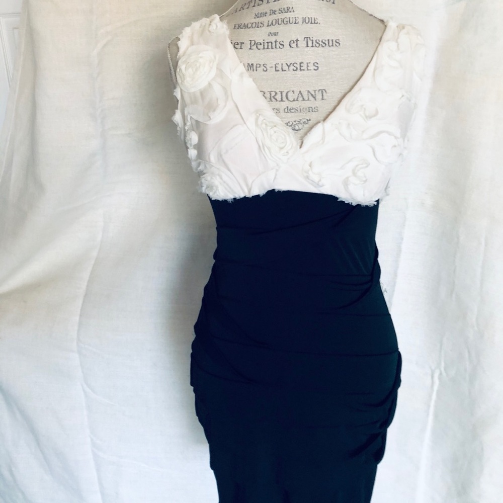 Dress black and White with floral design #32